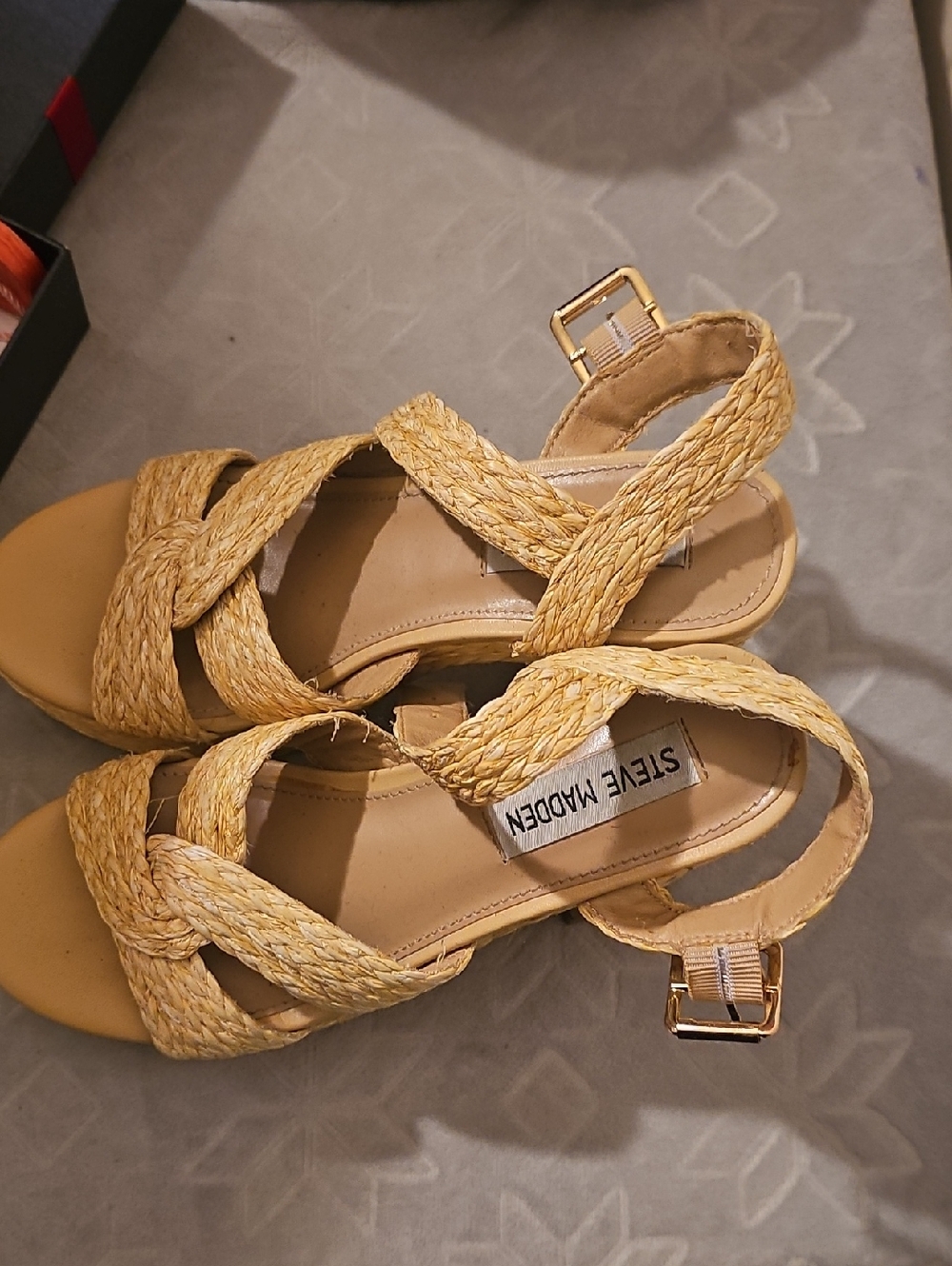 Steve Madden Braided Tan Strap Sandals